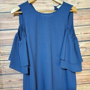 Michael Kors Off Shoulder Navy Blouse New with Tags Size L